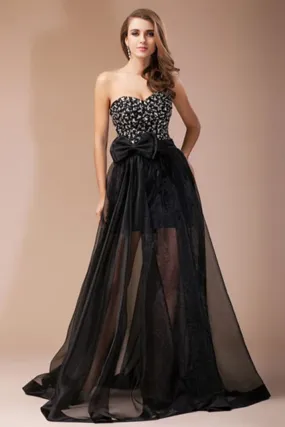 ---Luxury clothing brand Sposamore for special occasions, dress with bustier completely decorated with sparkling stones--