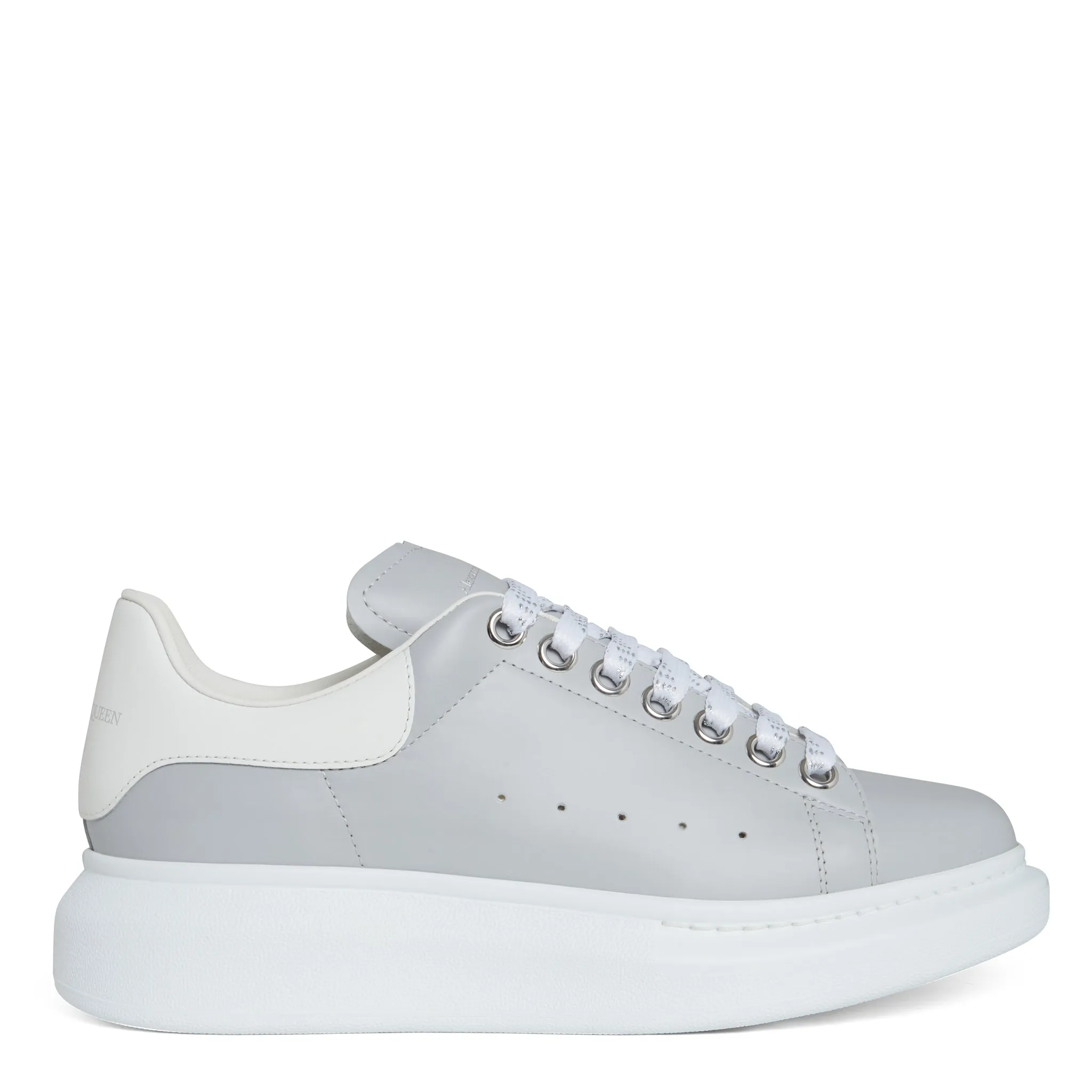 ALEXANDER MCQUEEN  Sneakers oversize in pelle grigia