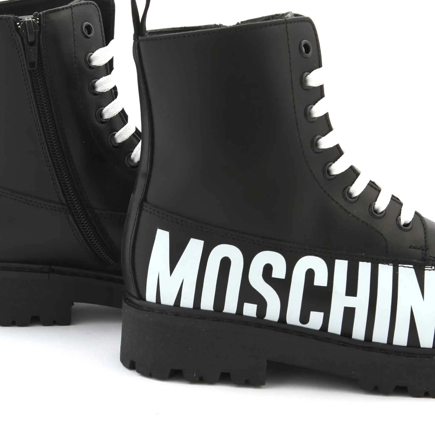 Anfibi Neri Con Logo Unisex