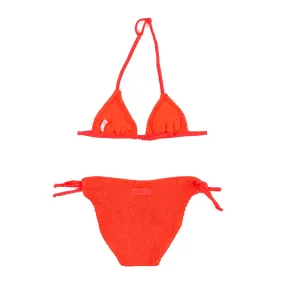 Bikini Holly Crinkle Rosso Aranciato Bambina