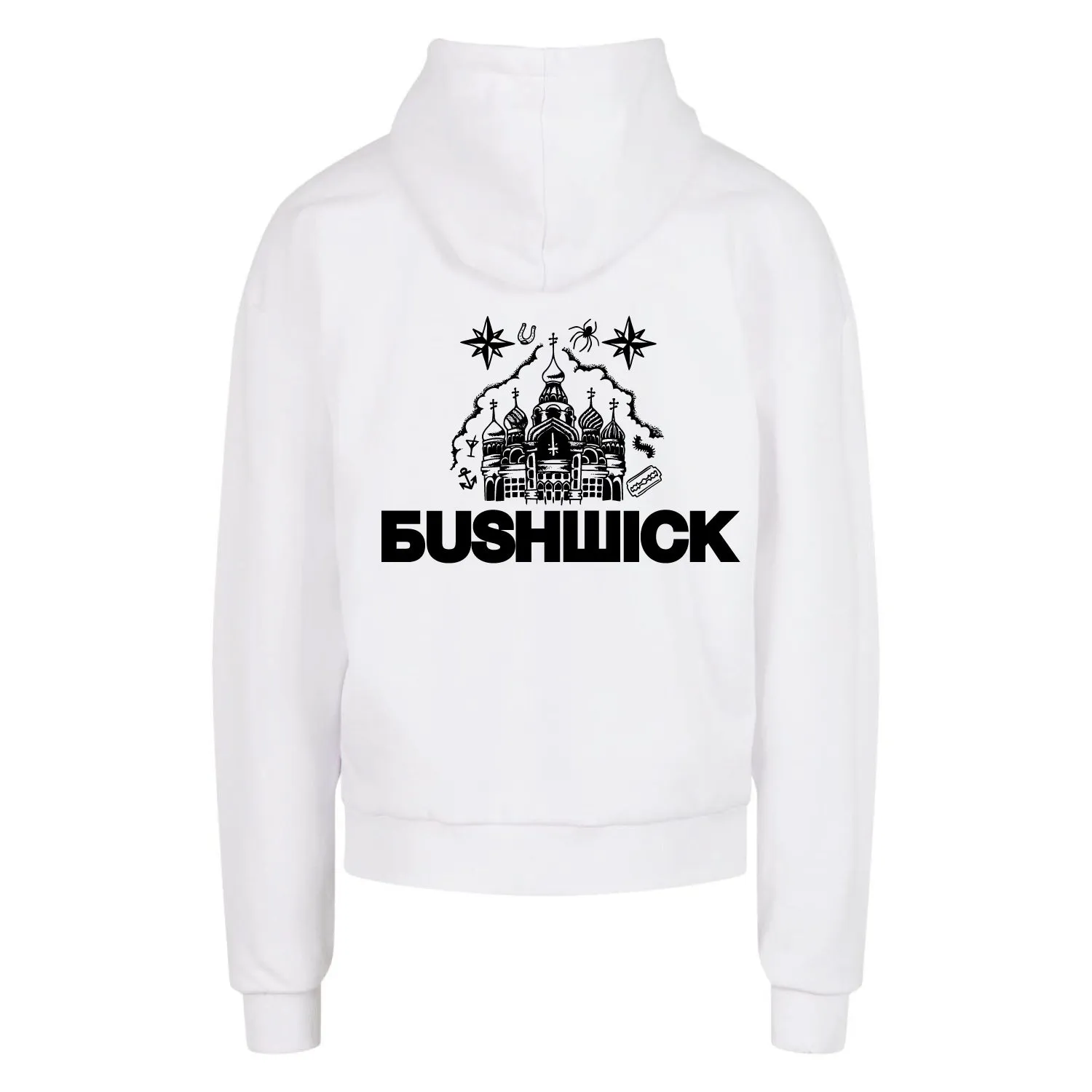 Bushwick Felpa uomo cappuccio Gotha bianca