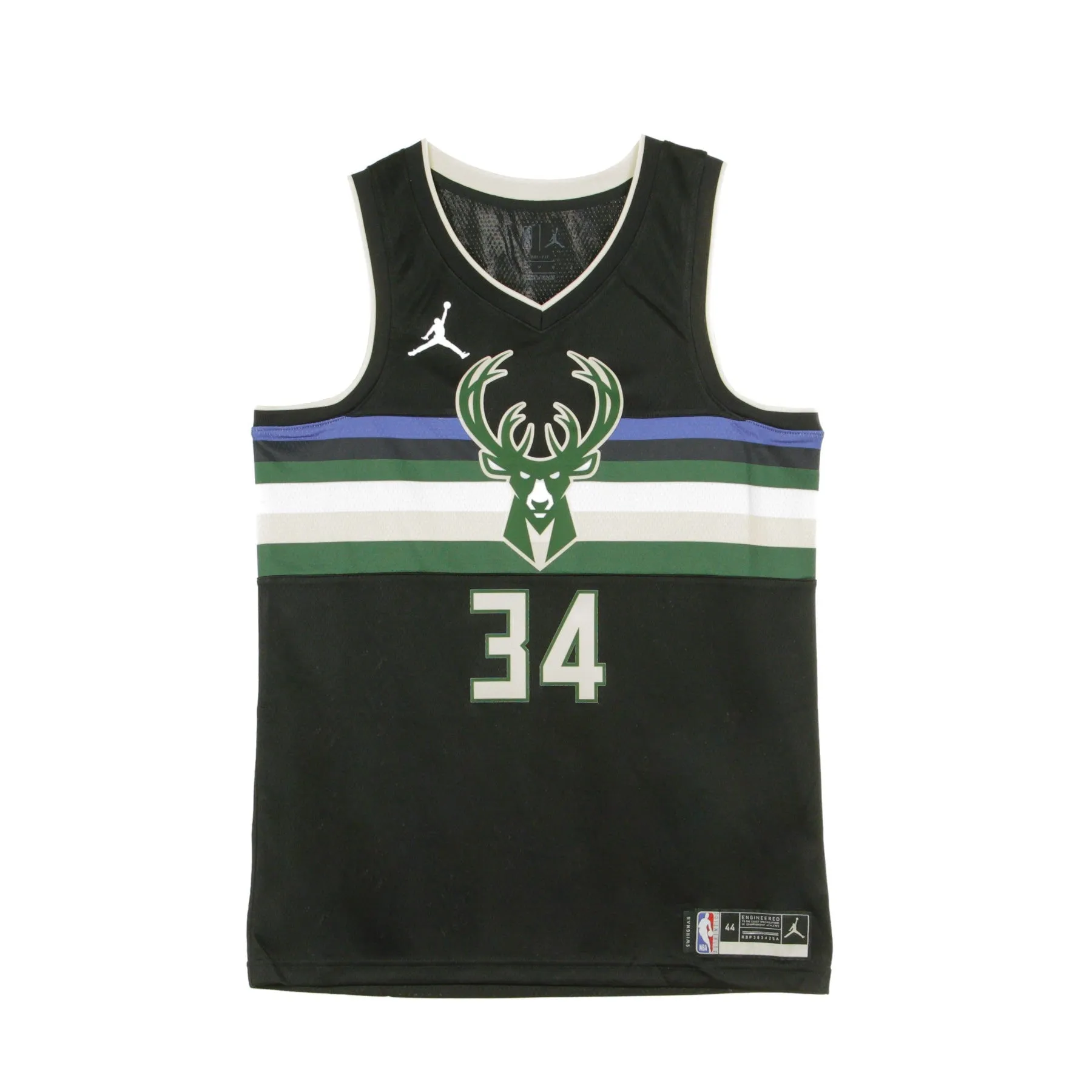 Canotta Basket Uomo Nba Swingman Jersey Jordan Statement Edition 2020 No 34 Giannis Antetokounmpo Milbuc Black
