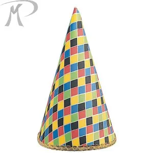 CAPPELLO CONO ARLECCHINO IN PLASTICA