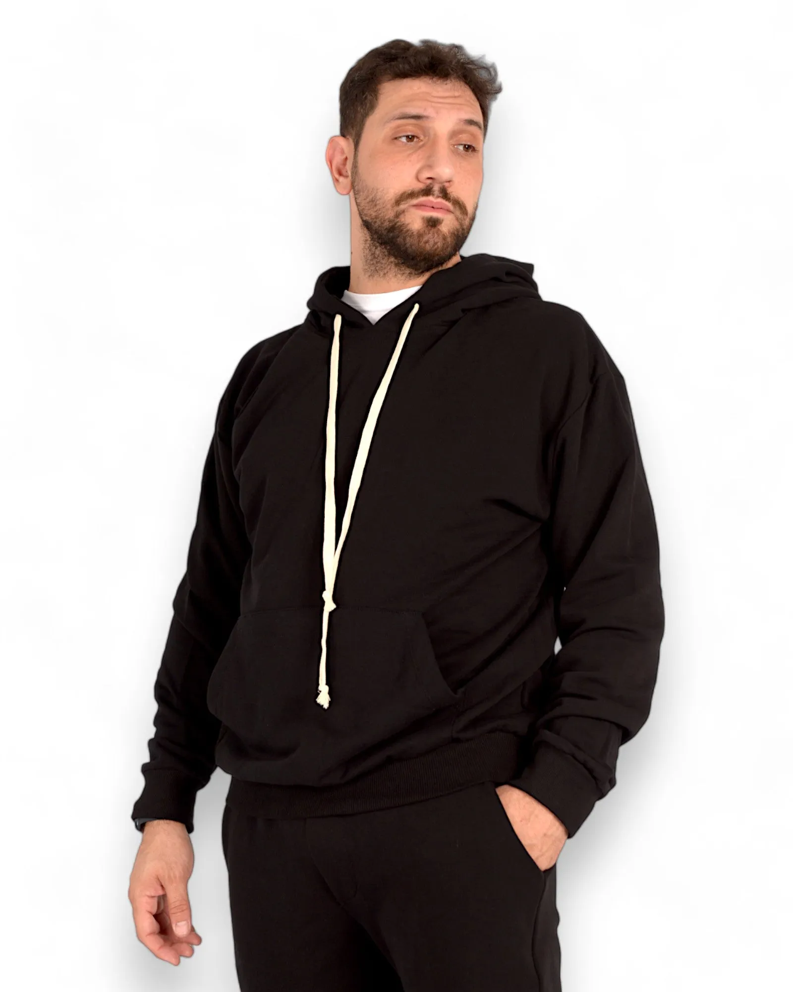 Coordinato Jogger con Cappuccio nero
