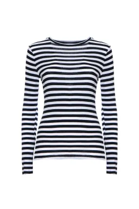 CREW NECK SWEATER LONG SLEEVE JERSEY STRIPES