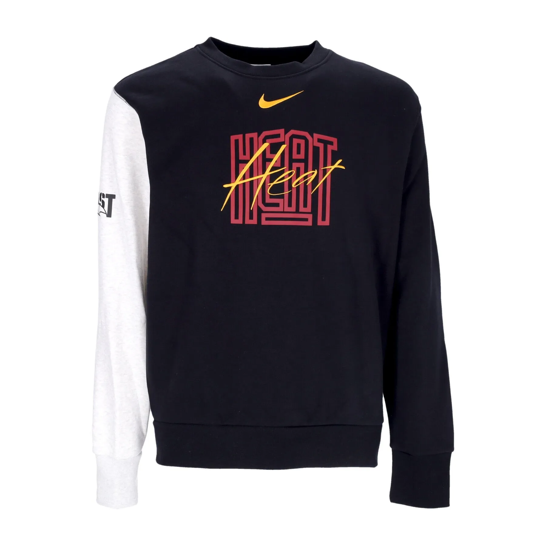 Felpa Girocollo Uomo Nba Courtside Fleece Crewneck Miahea Black