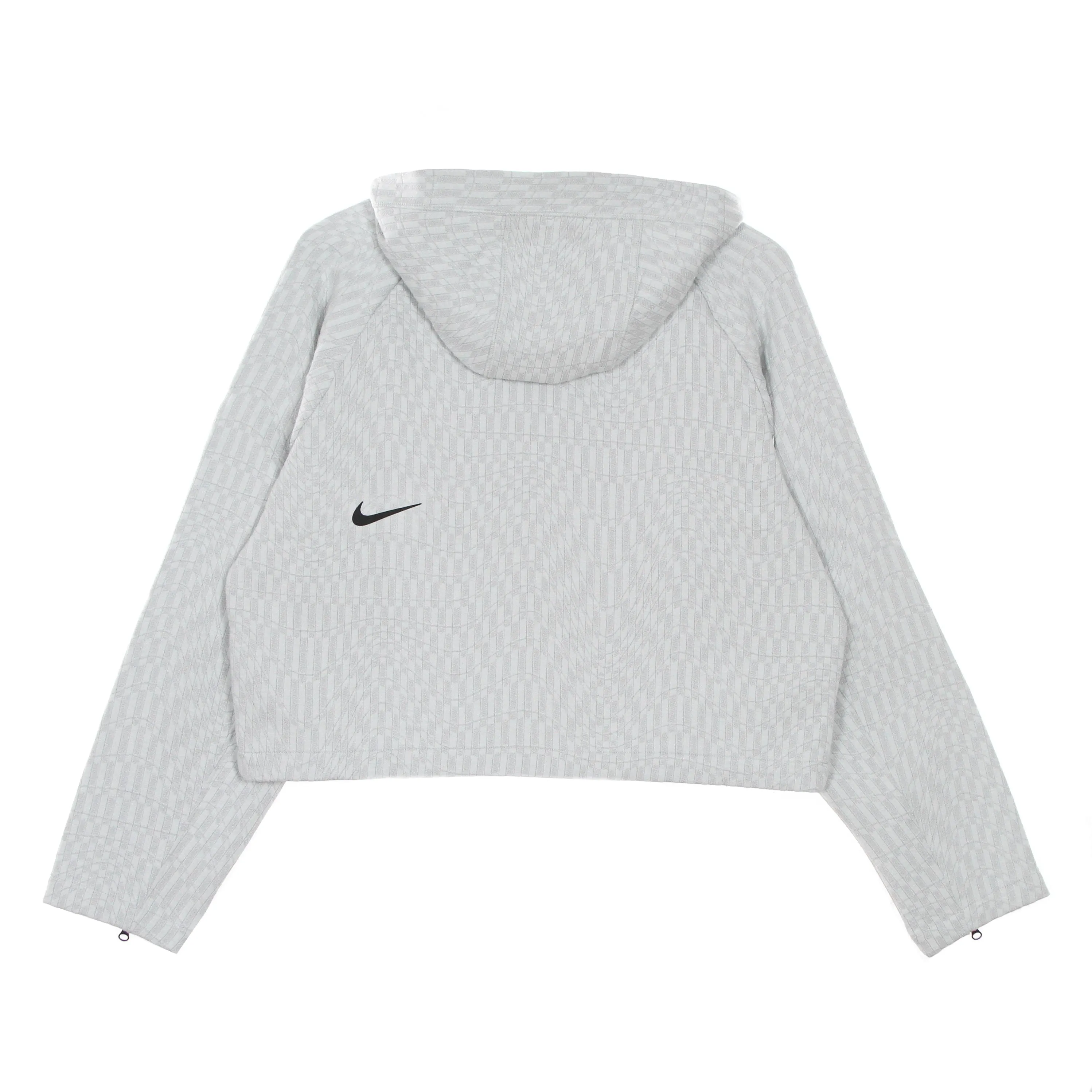 Felpa Leggera Cappuccio Donna W Sportswear Tech Pack Hoodie All Over Jacquard White/black