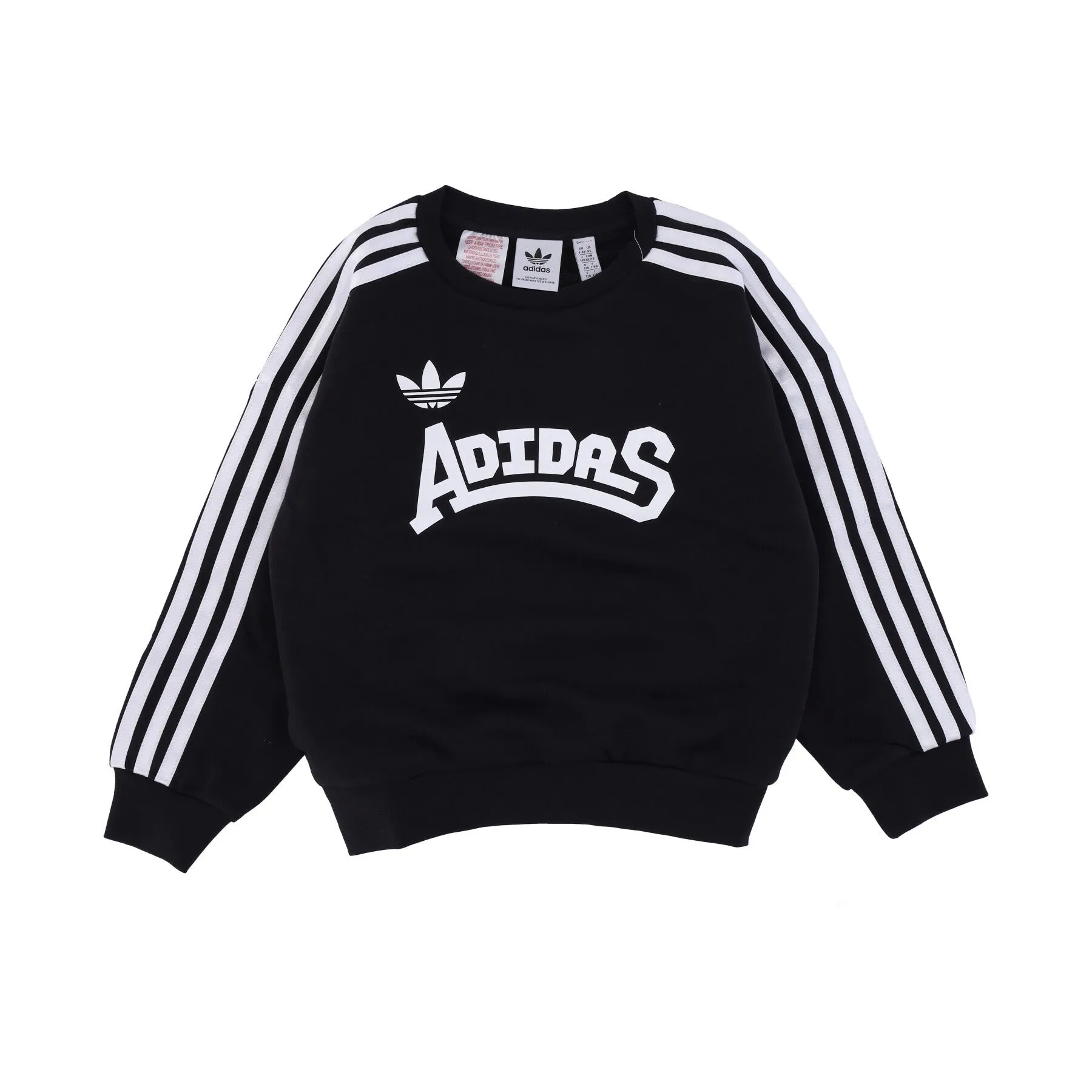 Felpa Leggera Girocollo Ragazza Logo Crewneck Black/white