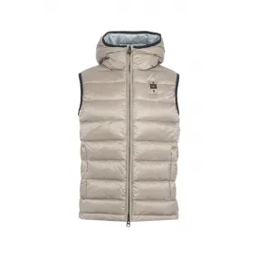 Gilet in piuma trapuntato grigio chiaro