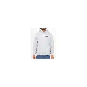 Lacoste Felpa Capp. Grigio Melange Patch Grande Gris Chinè Uomo