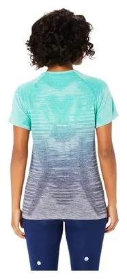 Maglia Asics a manica corta senza cuciture da donna Blu Verde