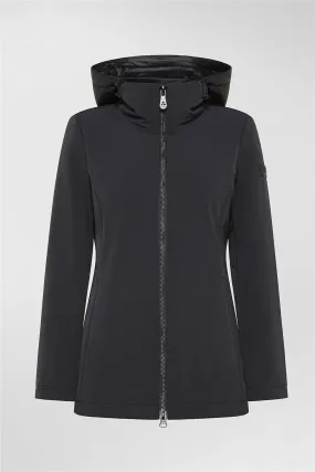 Parka liscio nero da donna Peuterey in tessuto bi-stretch Carit