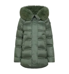 PEUTEREY donna TAKAN MQS 03 FUR 600 piumino parka pelliccia verde