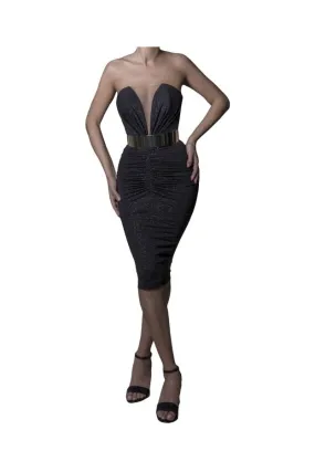 Rhea Costa Abito Naked Shoulders Bodycon Dress