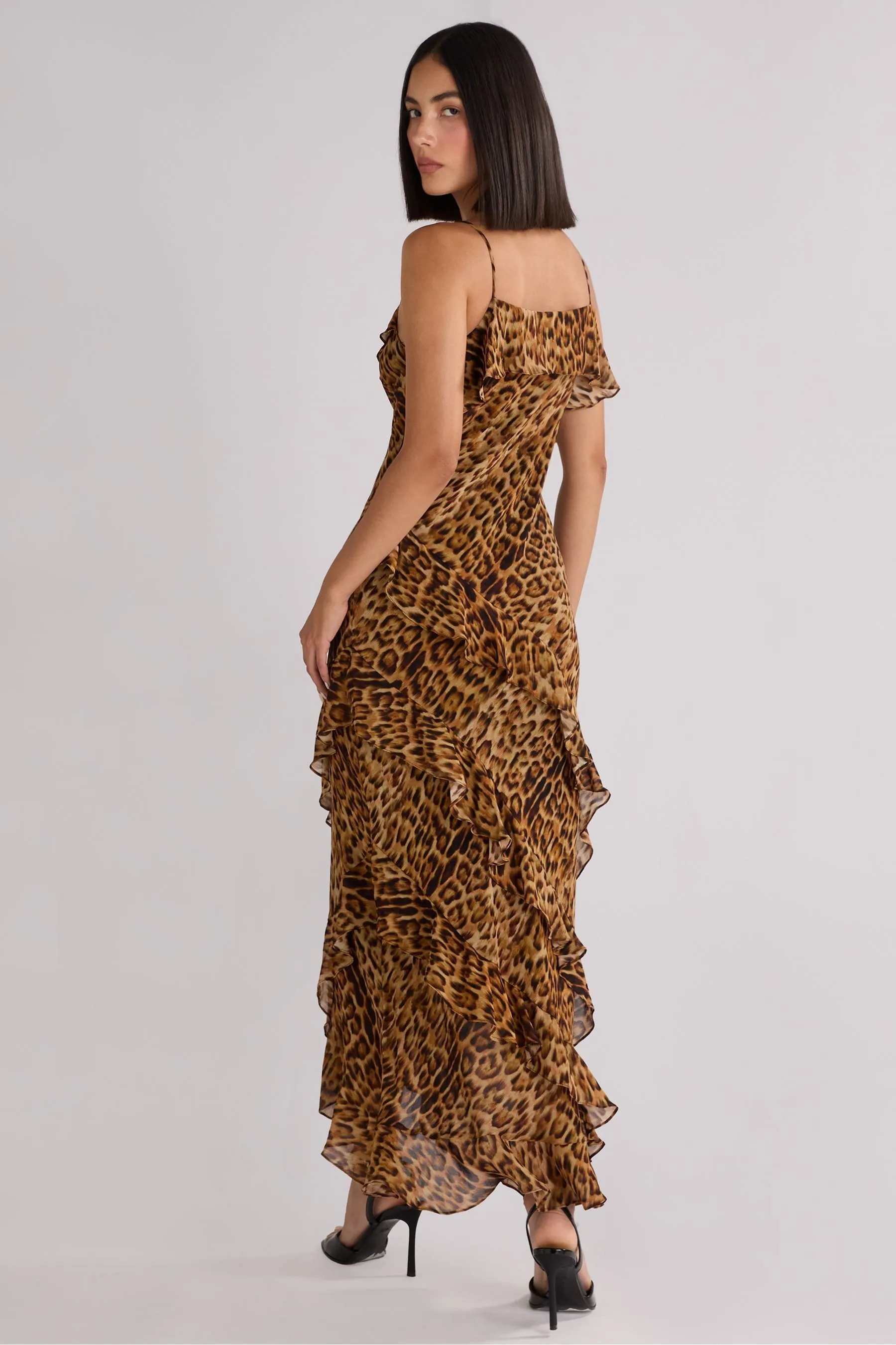 Ro&Zo Kirstee Floral Print Ruffle Cami Maxi Dress    