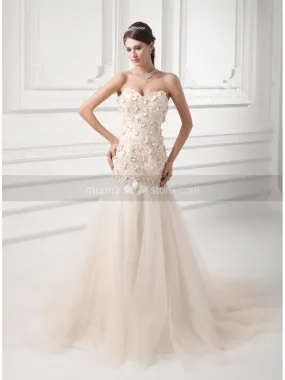 SHELLEY - Sweetheart Chapel train Tulle Wedding dress