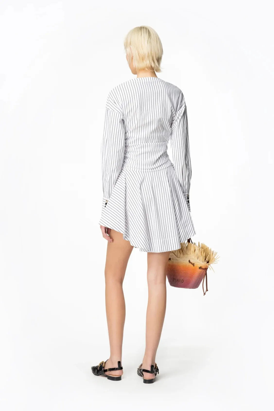 Striped Shirtdress / White