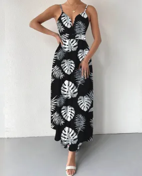 Summer New Backless Strap Dress Women Vintage Elegante senza maniche alla caviglia Maxi Dress Donna Vacation Beach Abiti