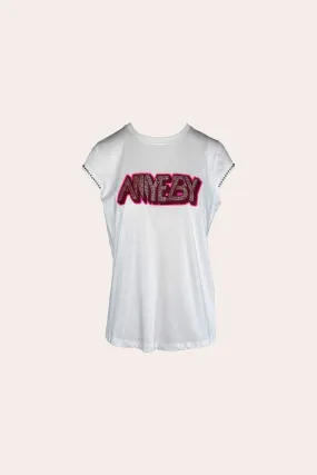 T-Shirt Aniye By con Stampa / Bianco