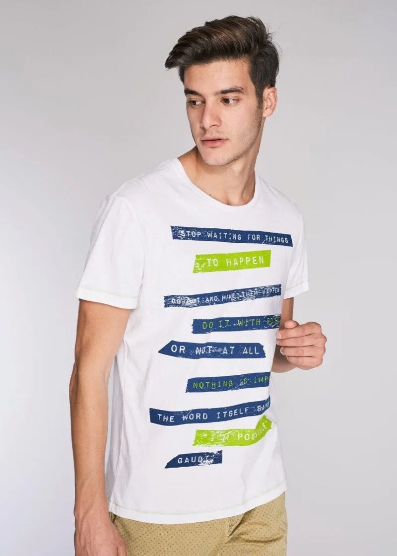 T-shirt con stampa lettering