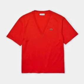 T-shirt Donna Lacoste TF8392 WTU Rouge