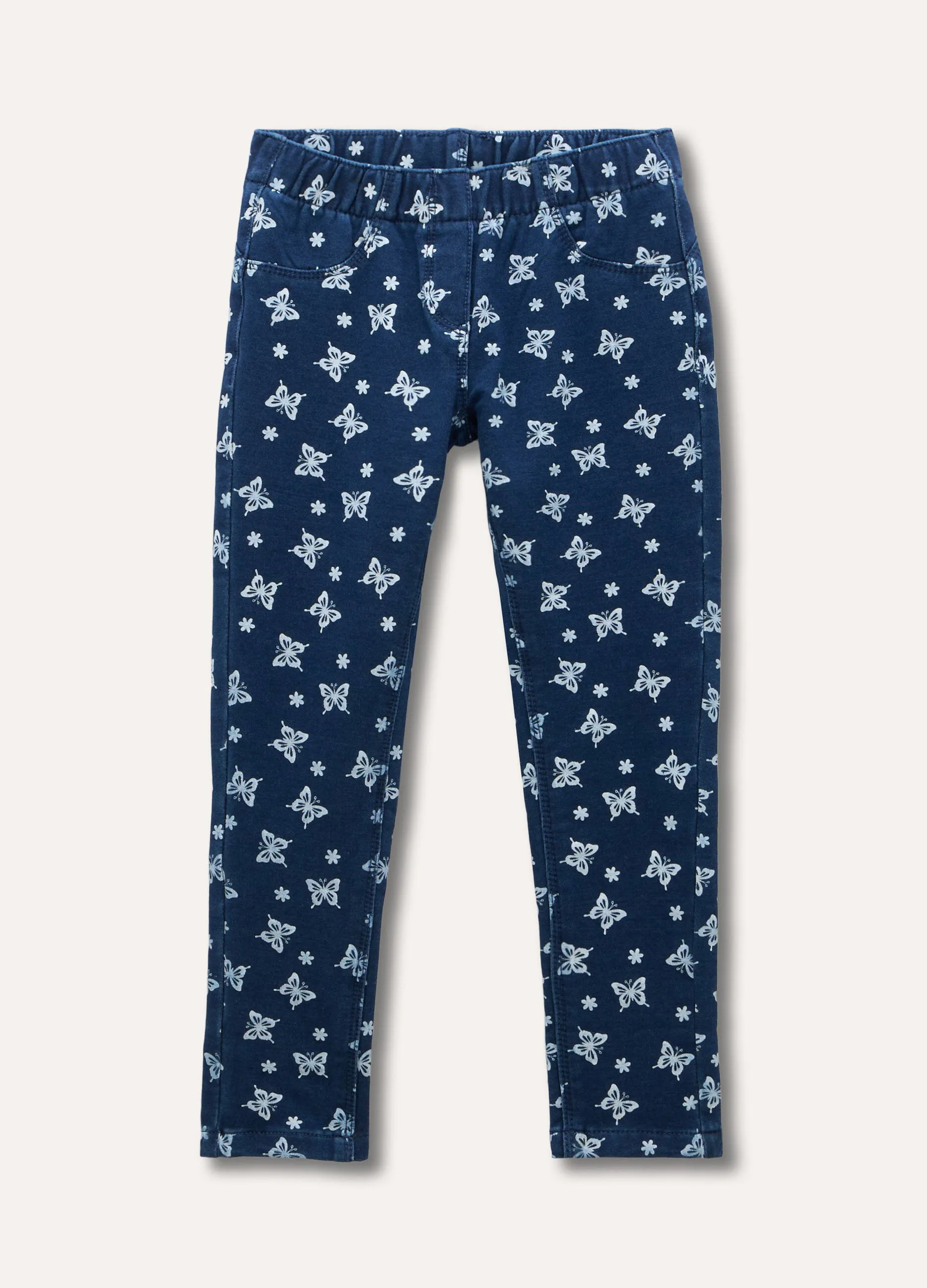 Treggings denim stampati bambina