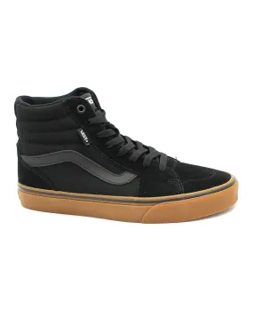 VANS FILMORE HI XTQ331 black gum nero scarpe uomo sneakers lacci camoscio